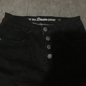 High Waist Black Denim Shorts 